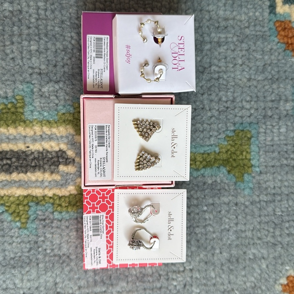 Stella & Dot Assorted Earring Lot - most never worn! Less than $10 a pair!! - Picture 4 of 12